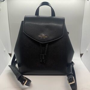 Kate Spade Lizzie Medium Flap Backpack- Black